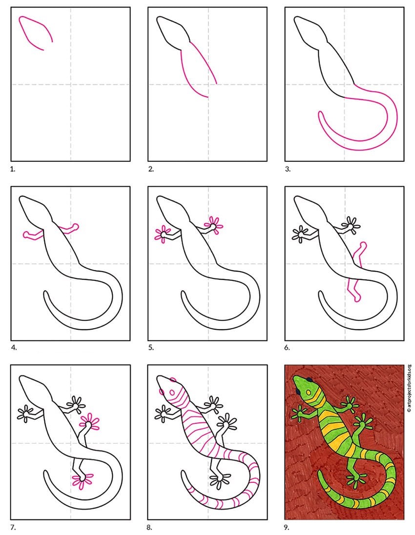 Gecko-Idee 5 zeichnen ideen