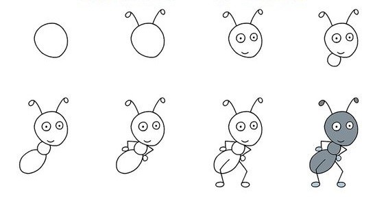 Zeichnen Lernen Idée de fourmi 1
