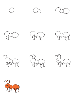 Zeichnen Lernen Idée de fourmi 2