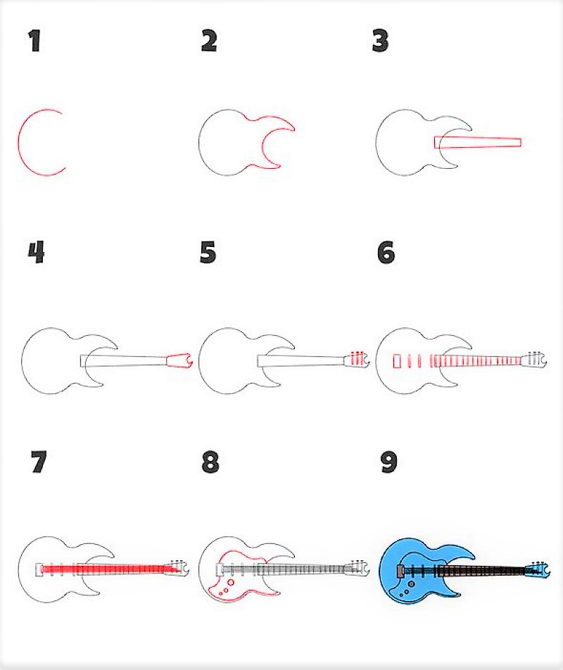 Zeichnen Lernen Idées de guitare 12