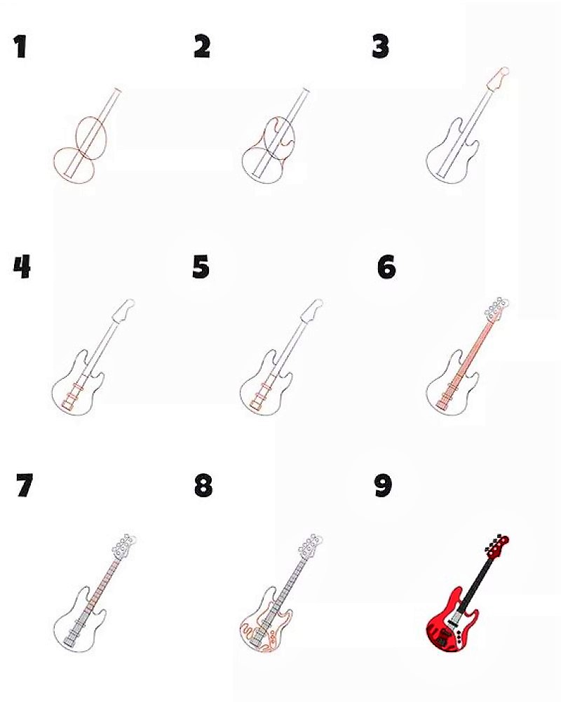 Zeichnen Lernen Idées de guitare 13