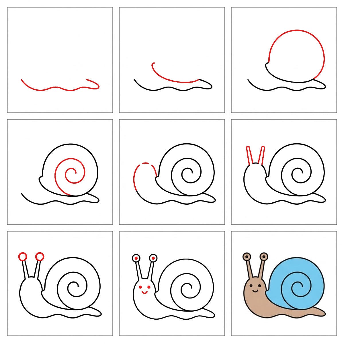 Kriechende Schnecke zeichnen ideen