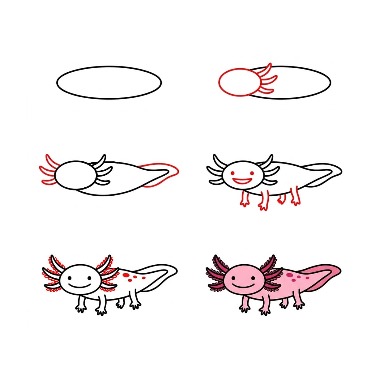 Laufender Axolotl zeichnen ideen