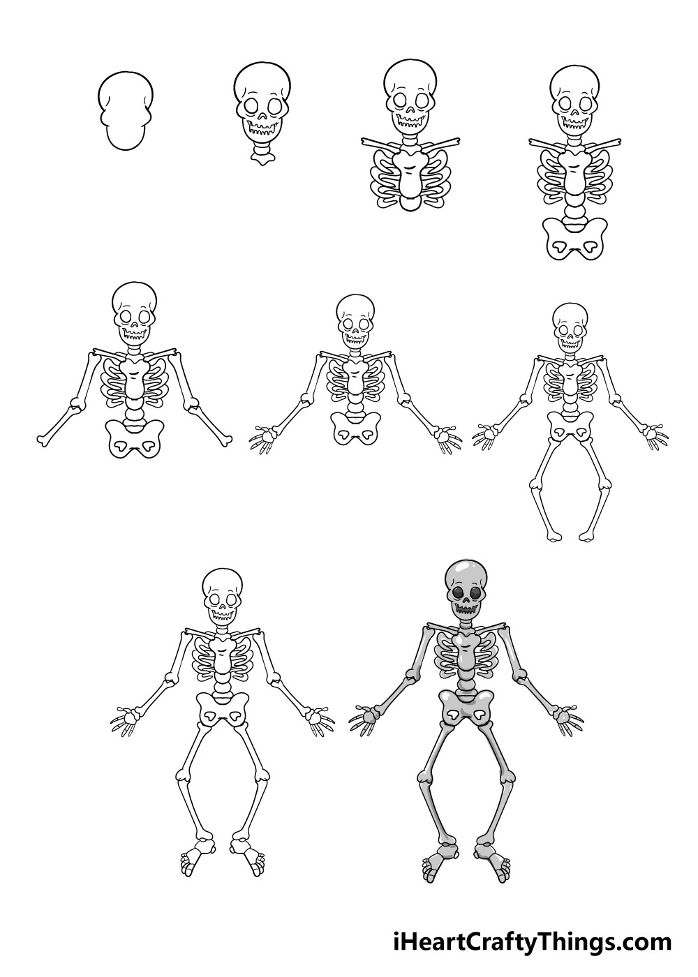 Zeichnen Lernen Skelettidee 1