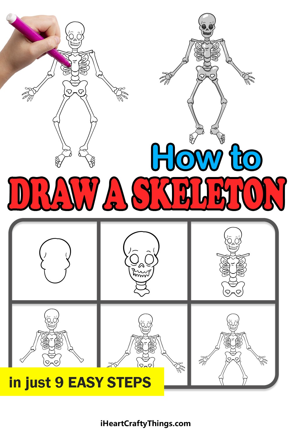 Zeichnen Lernen Skelettidee 4