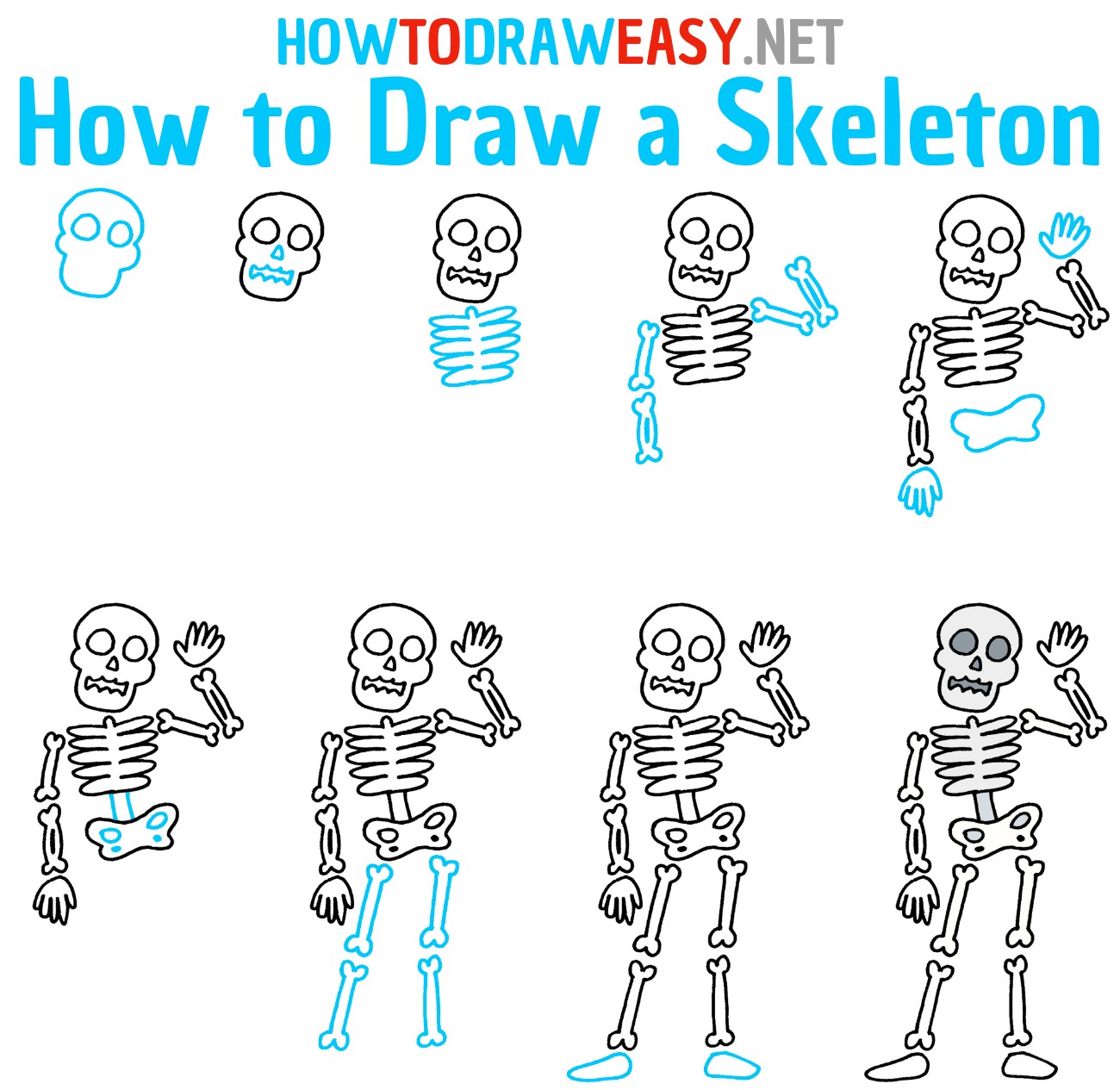 Zeichnen Lernen Skelettidee 6