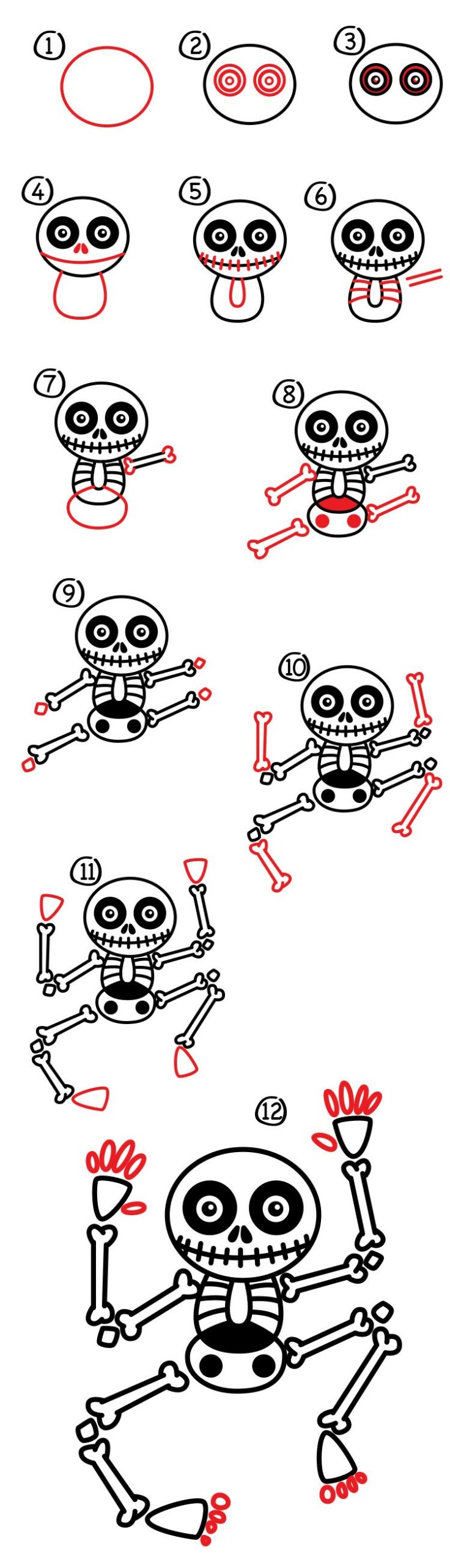 Zeichnen Lernen Skelettidee 9