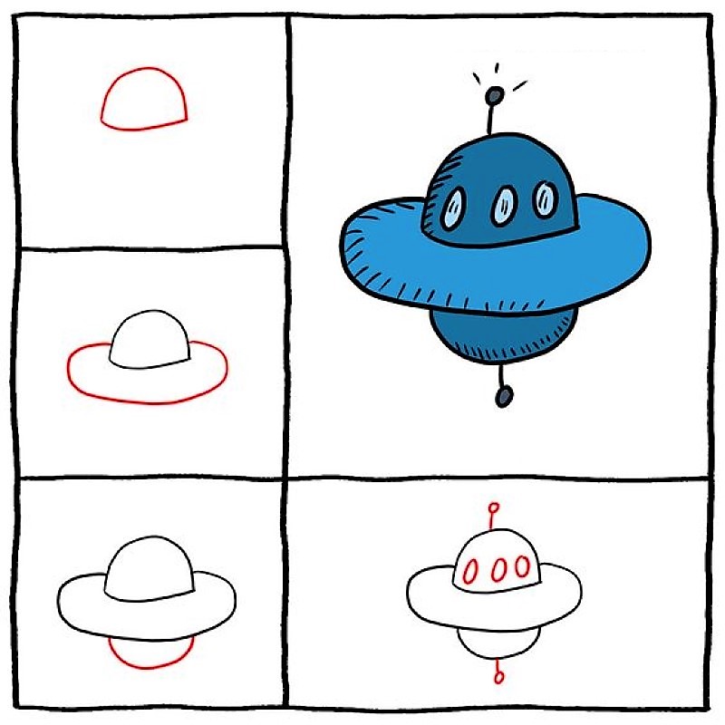 Zeichnen Lernen UFO-Idee 2