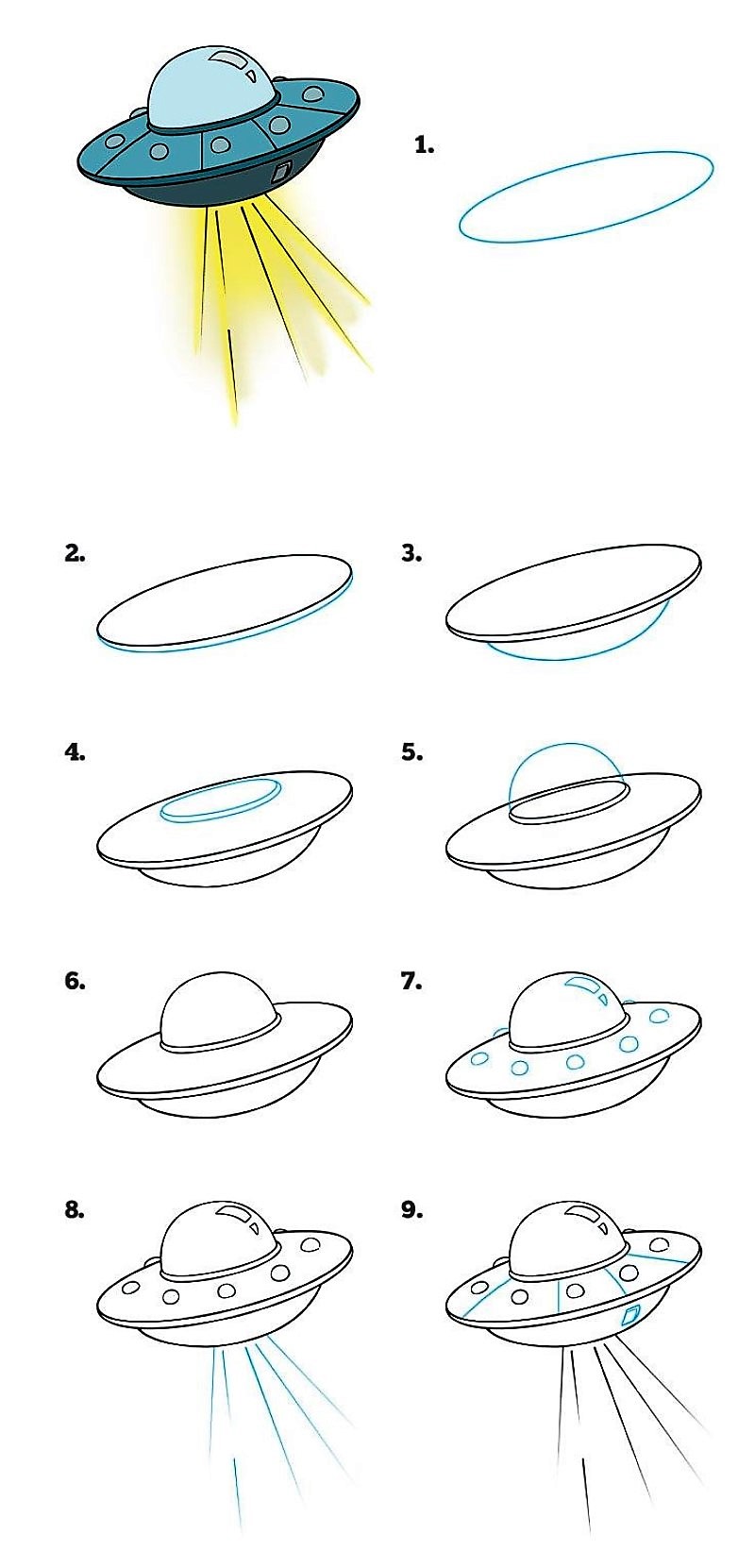 Zeichnen Lernen UFO-Idee 7