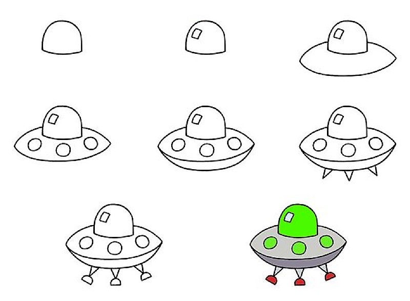 Zeichnen Lernen UFO-Idee 9
