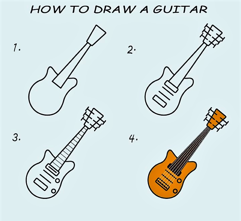 Une guitare simple zeichnen ideen