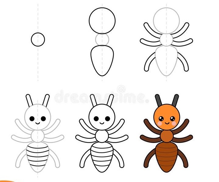 Une jolie fourmi zeichnen ideen