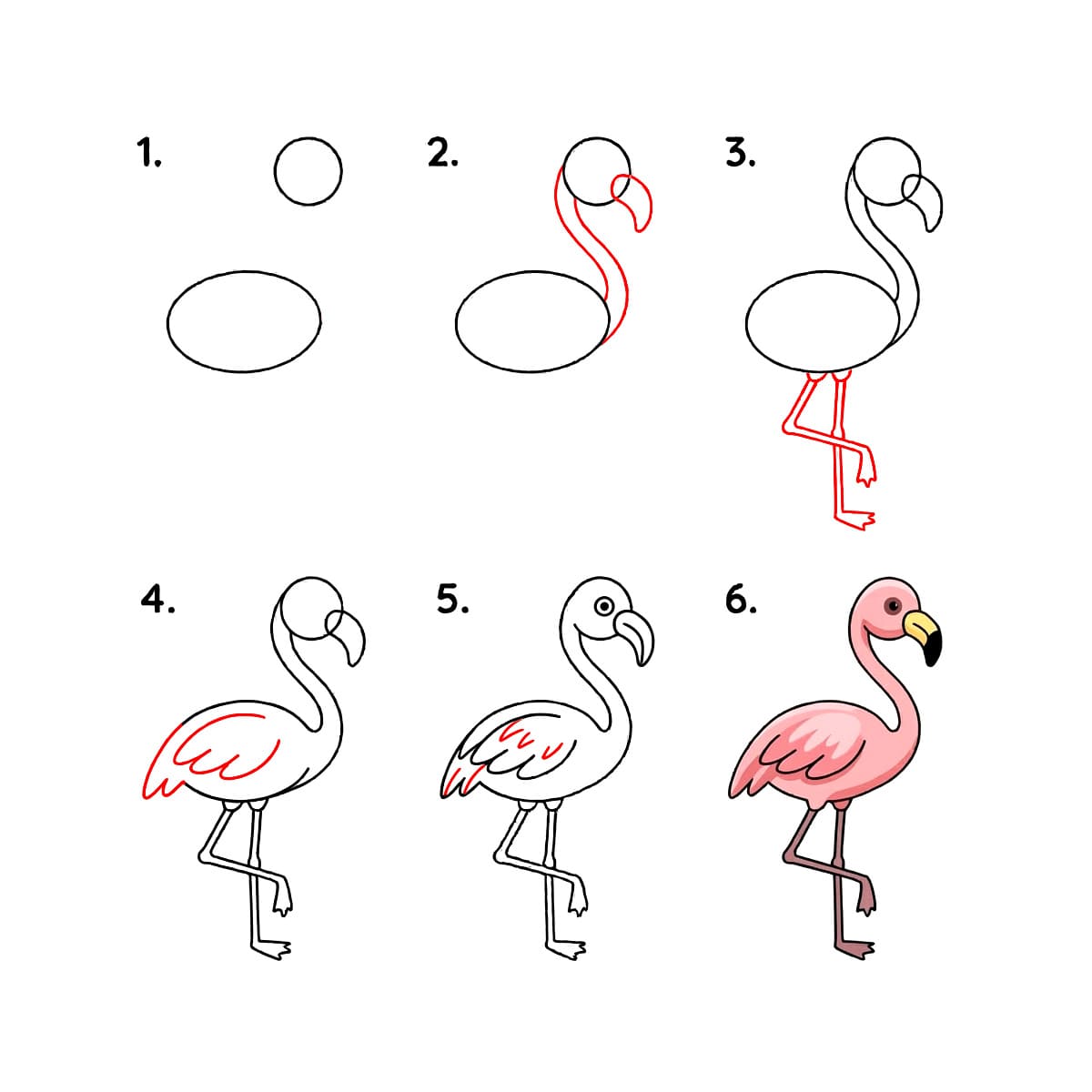 Klassischer Flamingo zeichnen ideen