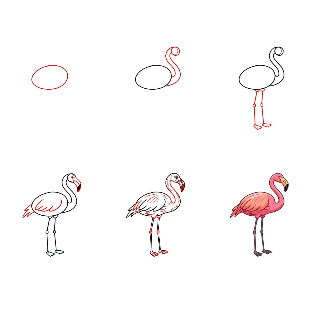Minimalistischer Flamingo zeichnen ideen