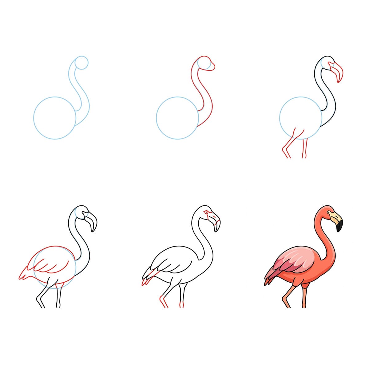 Schlanker Flamingo zeichnen ideen