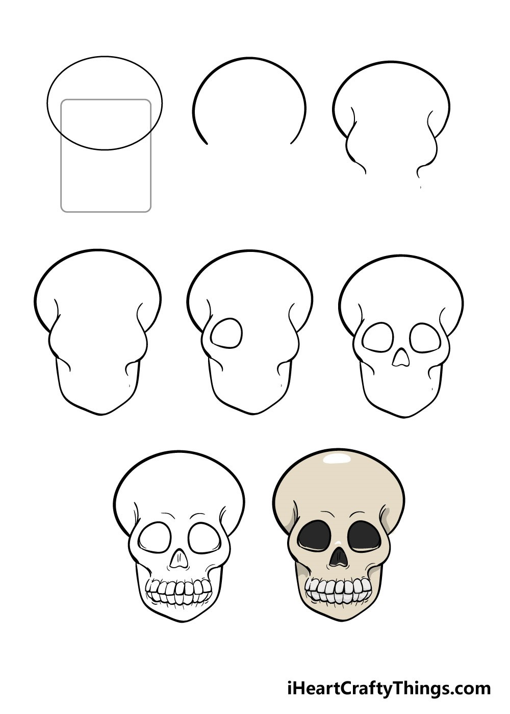 Skull 3 zeichnen ideen