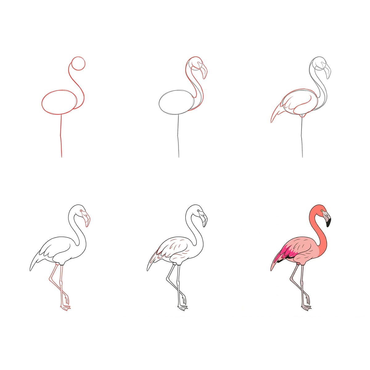 Statthafter Flamingo zeichnen ideen