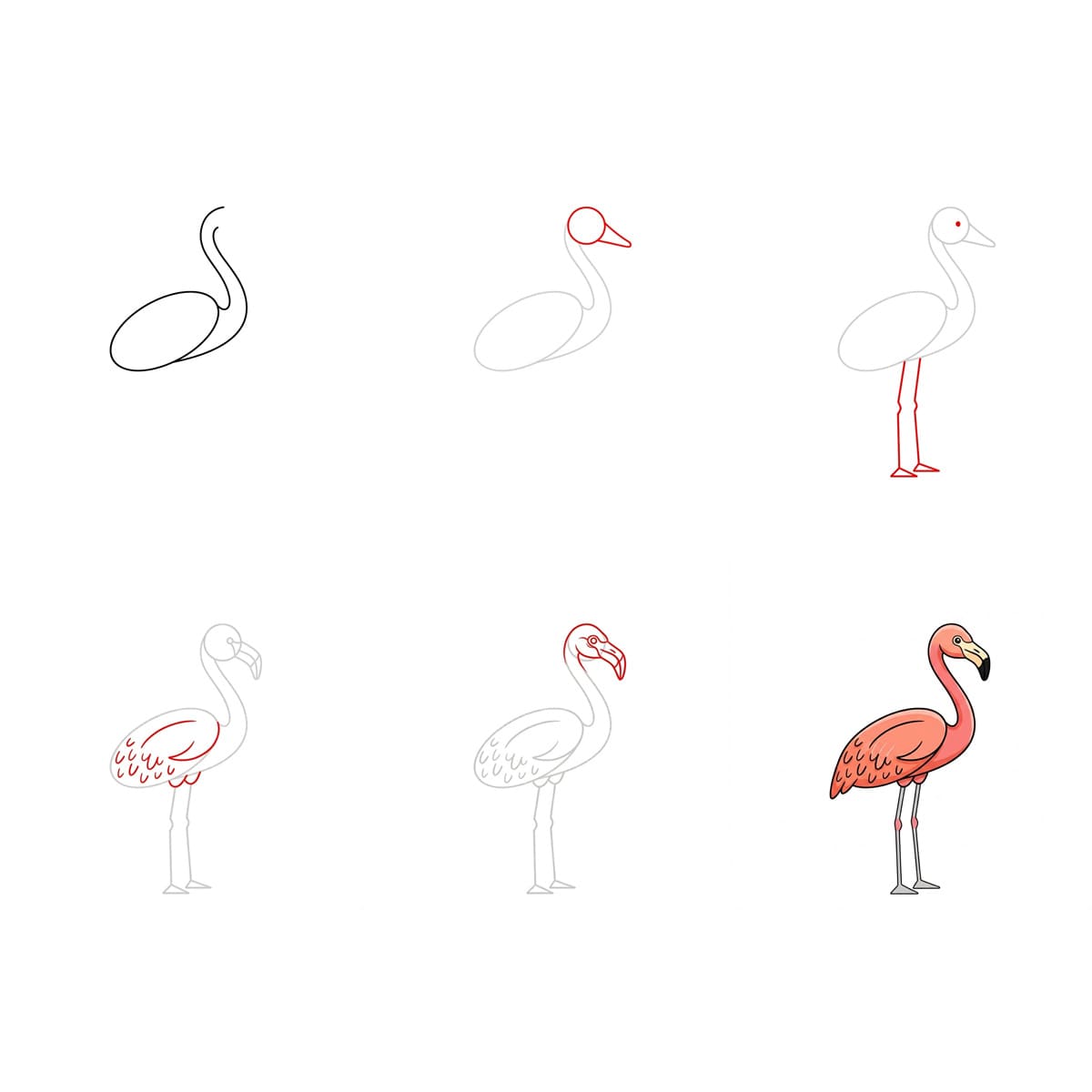 Zarter Flamingo zeichnen ideen