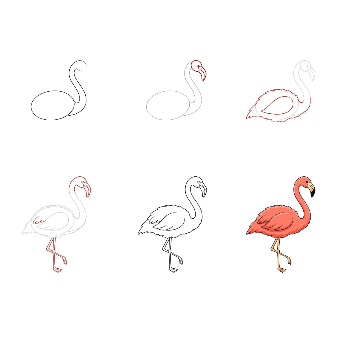 Anmutiger Flamingo zeichnen ideen
