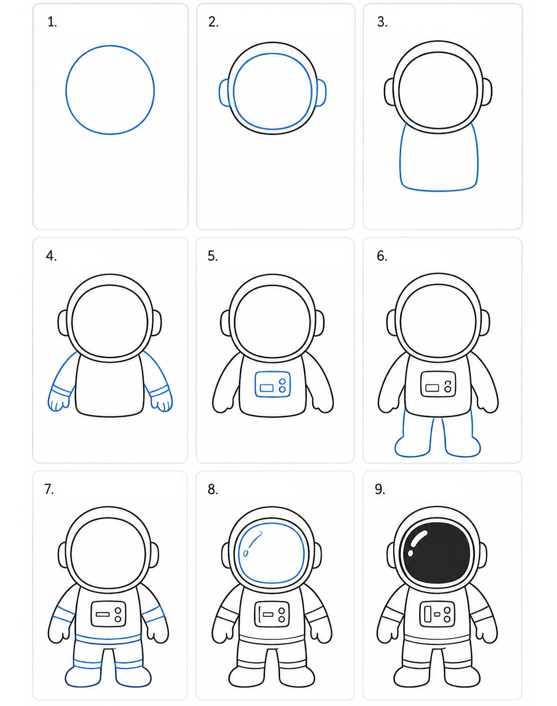 Astronaut einfach zeichnen ideen