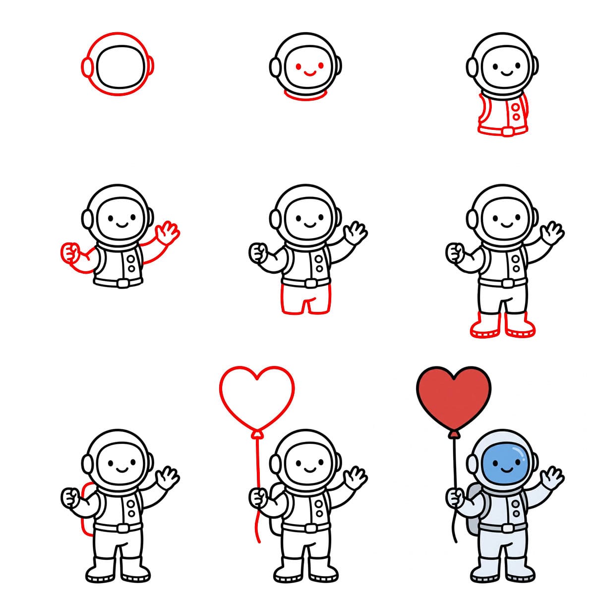 Astronaut mit Ballon zeichnen ideen