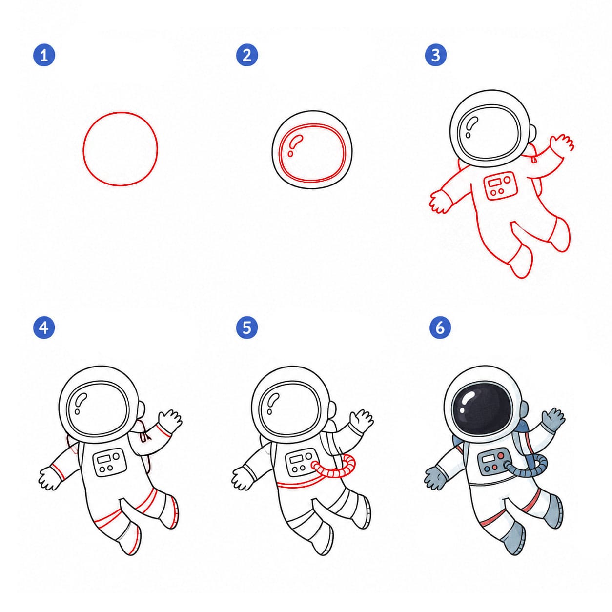 Astronaut schwebt zeichnen ideen