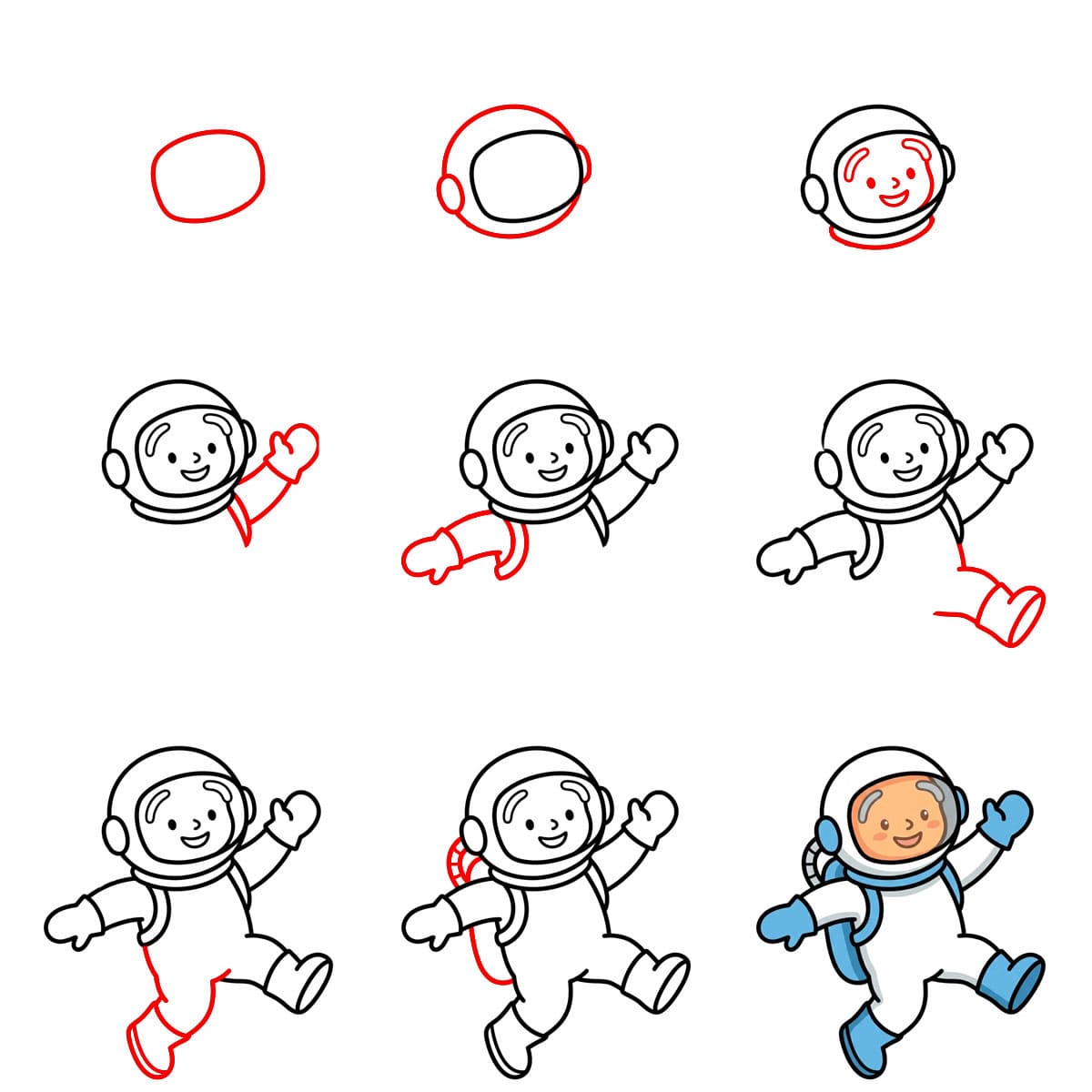 Astronaut springt zeichnen ideen