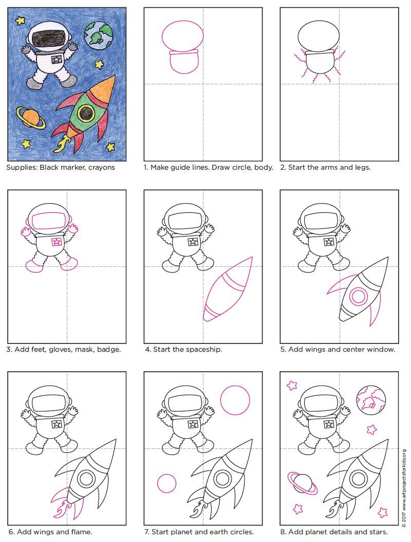 Astronauten-Idee 7 zeichnen ideen