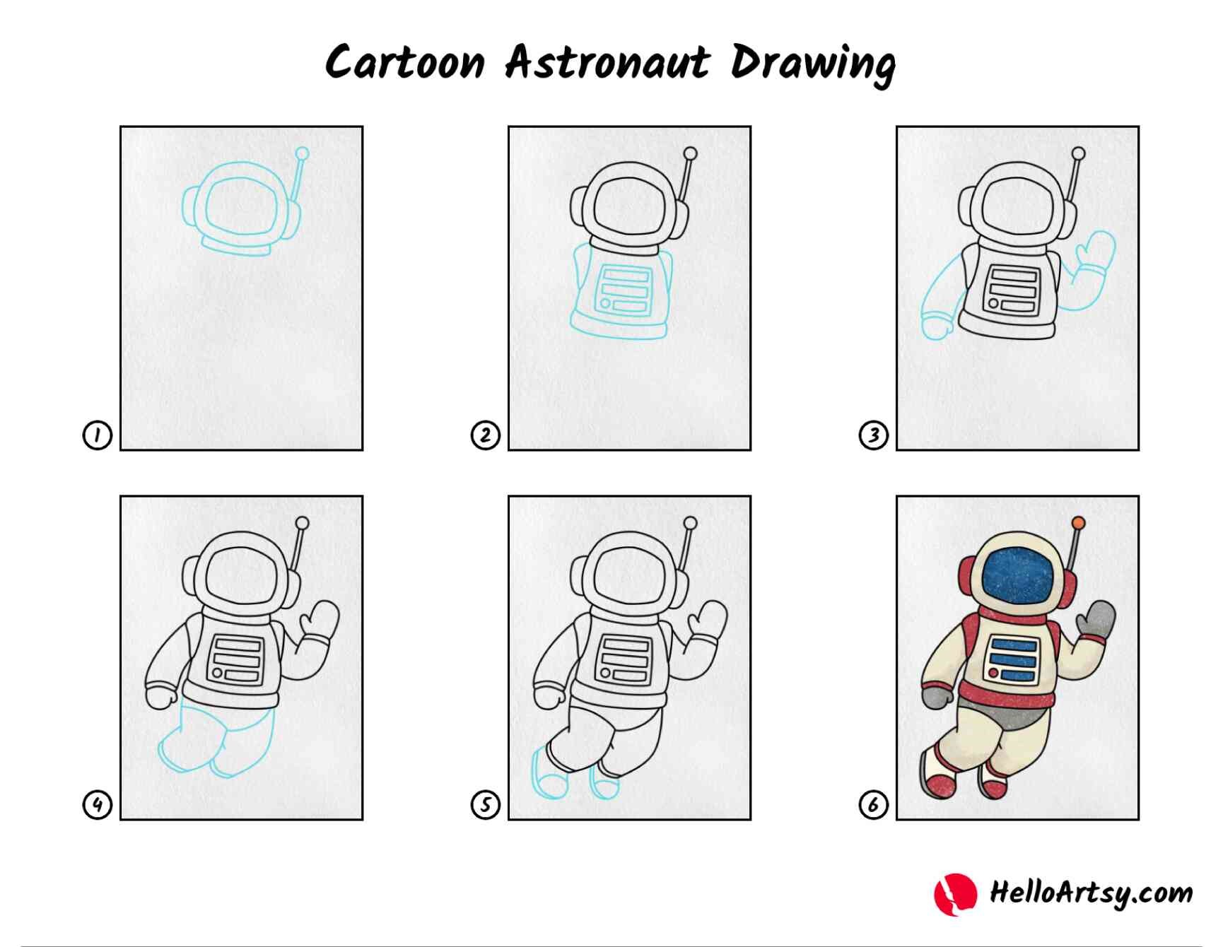 Astronauten-Idee 9 zeichnen ideen