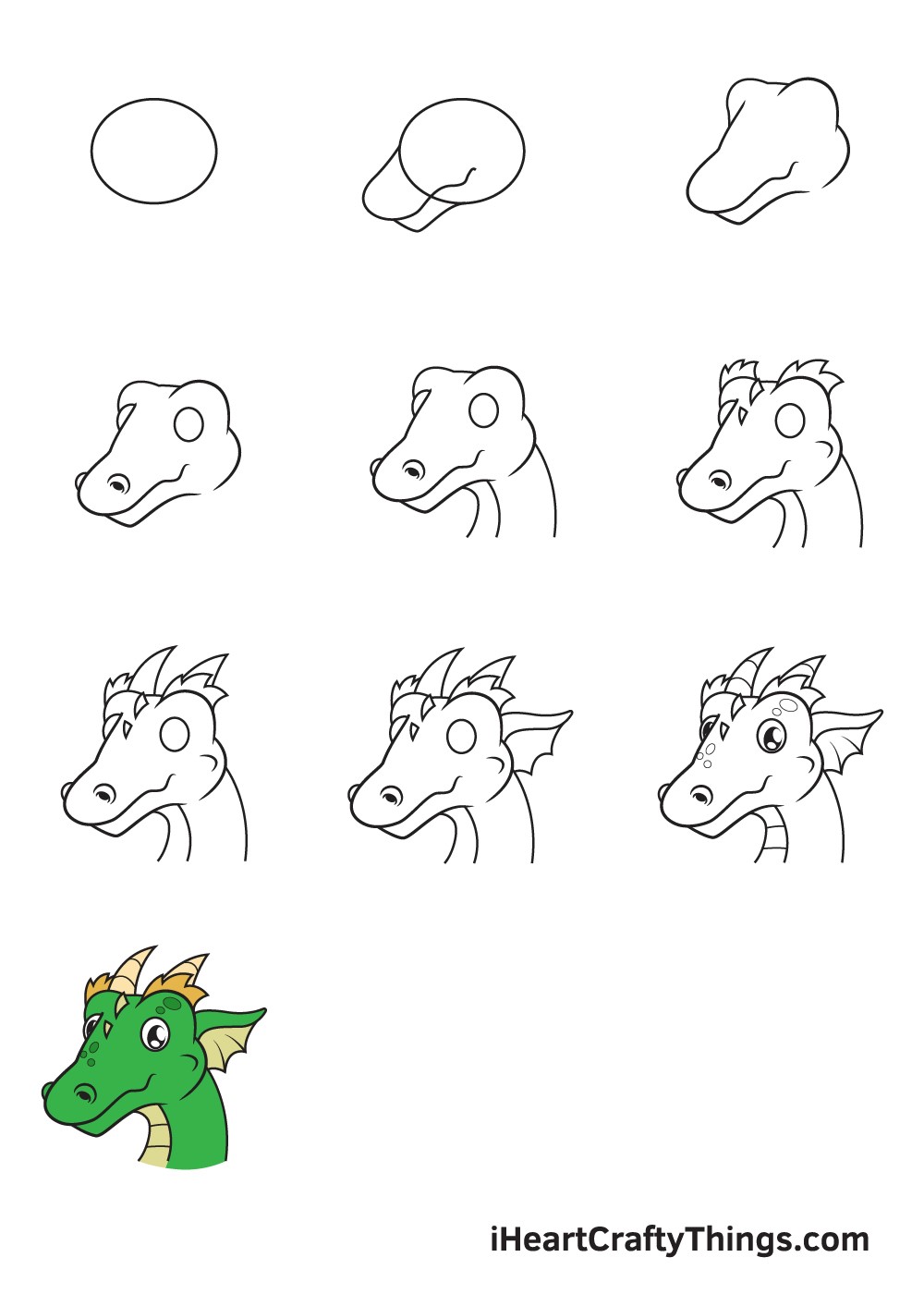 Zeichnen Lernen Drachenkopf