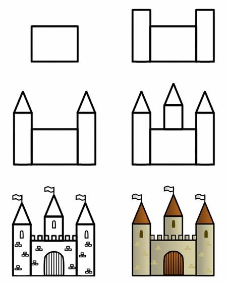 Ein einfaches Schloss zeichnen ideen