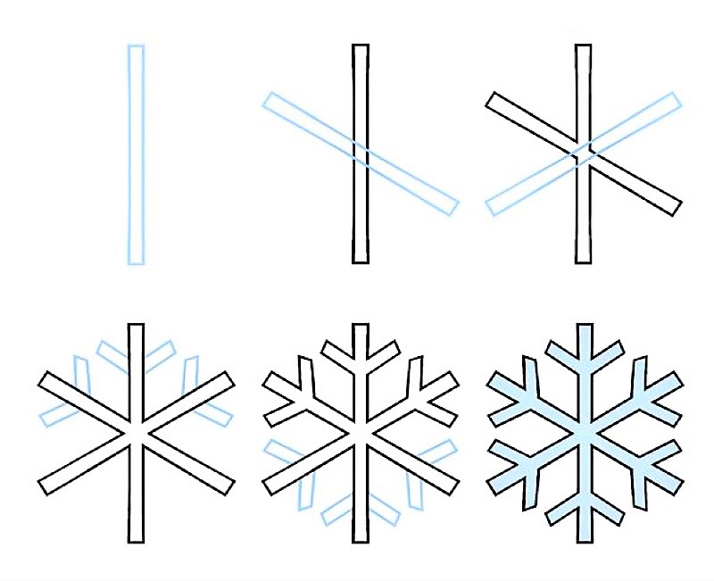 Einfache Schneeflocken zeichnen zeichnen ideen