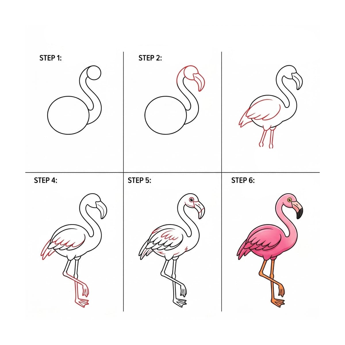 Flamingo frei zeichnen ideen
