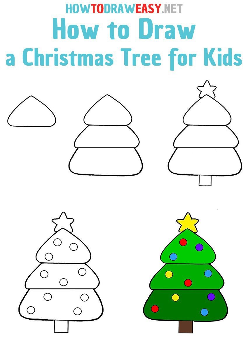 Idee für einen Weihnachtsbaum 10 zeichnen ideen