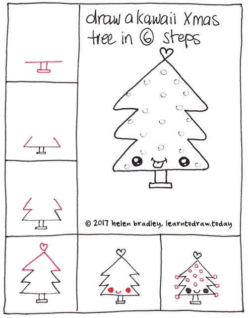 Idee für einen Weihnachtsbaum 11 zeichnen ideen