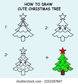 Idee für einen Weihnachtsbaum 13 zeichnen ideen