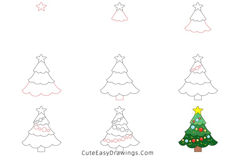 Idee für einen Weihnachtsbaum 14 zeichnen ideen