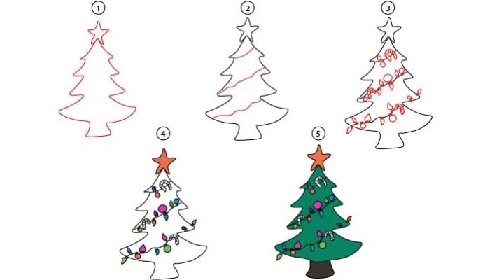 Idee für einen Weihnachtsbaum 16 zeichnen ideen