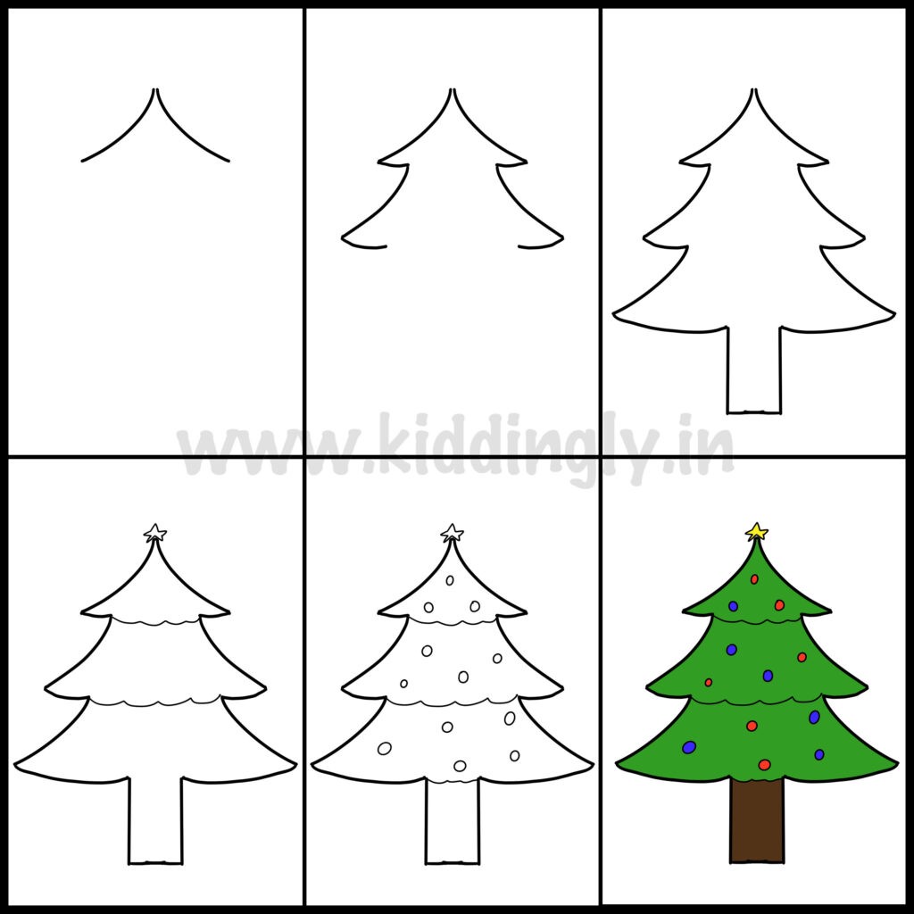 Idee für einen Weihnachtsbaum 3 zeichnen ideen