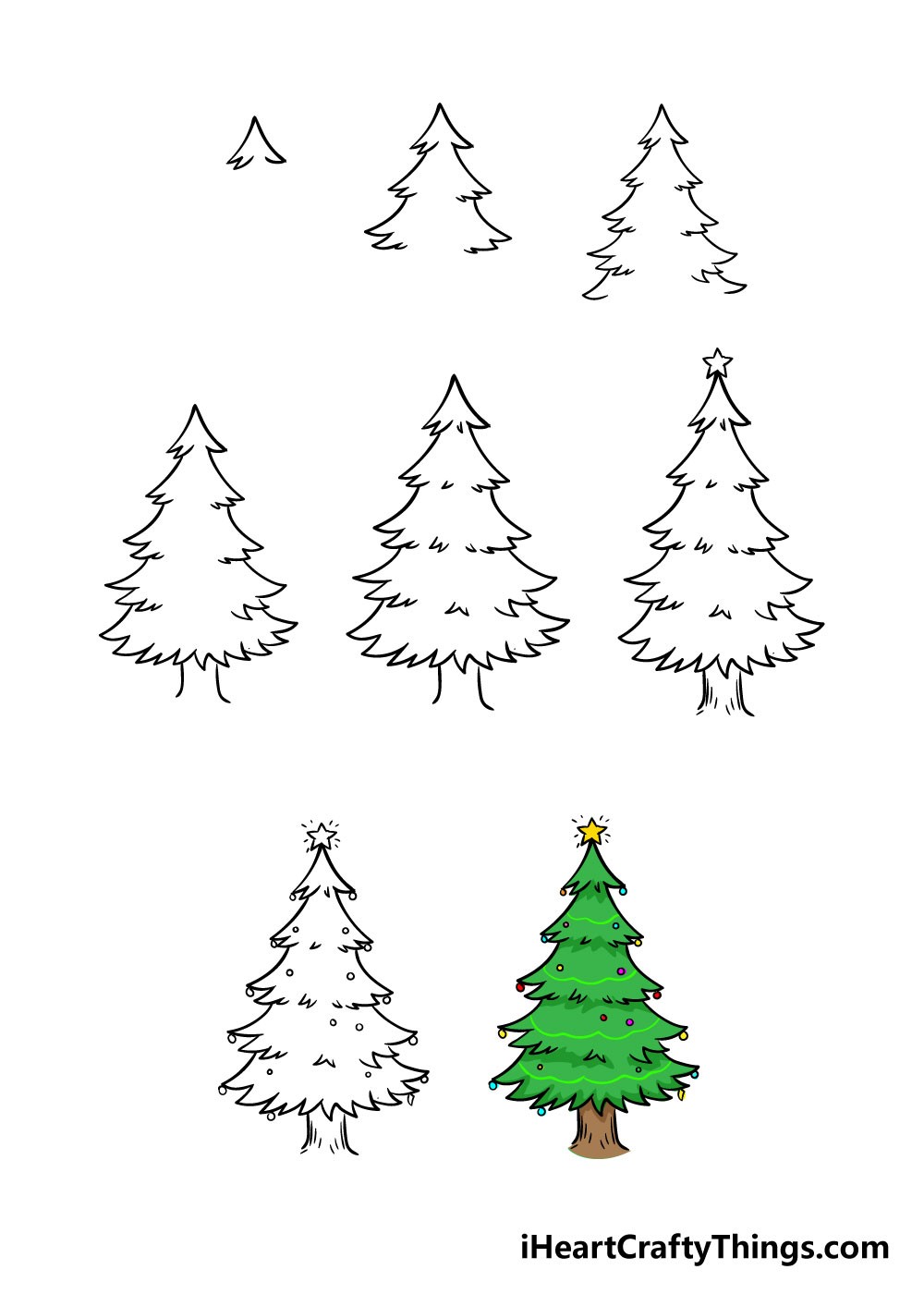 Idee für einen Weihnachtsbaum 5 zeichnen ideen