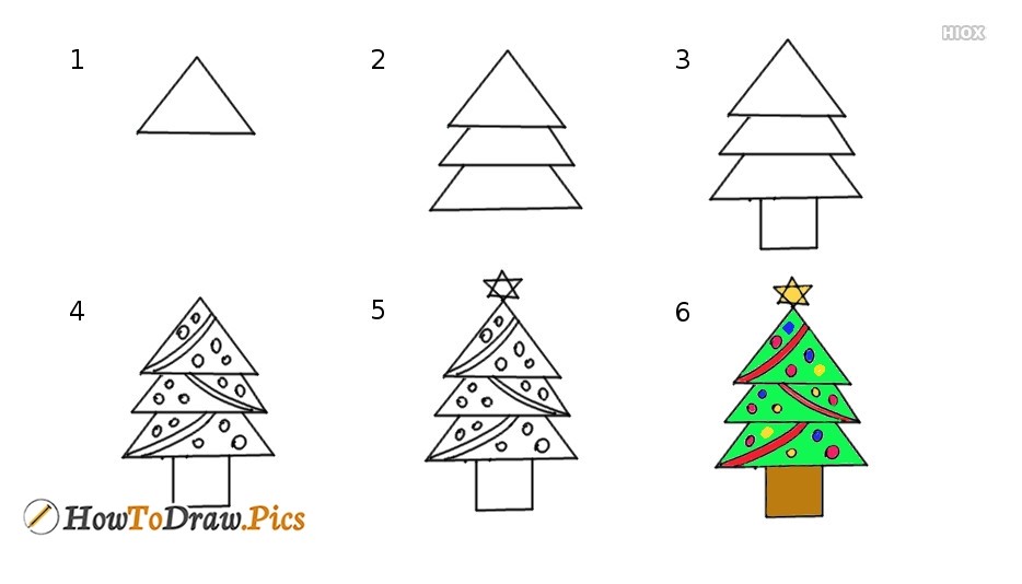 Idee für einen Weihnachtsbaum 7 zeichnen ideen