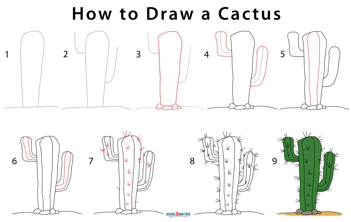 Kaktus-Idee 11 zeichnen ideen