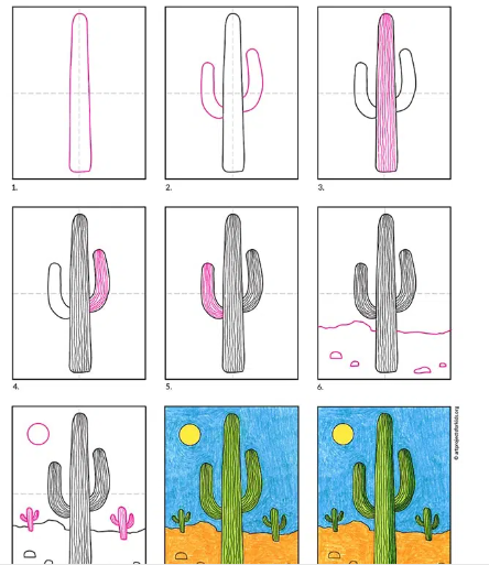 Kaktus-Idee 12 zeichnen ideen
