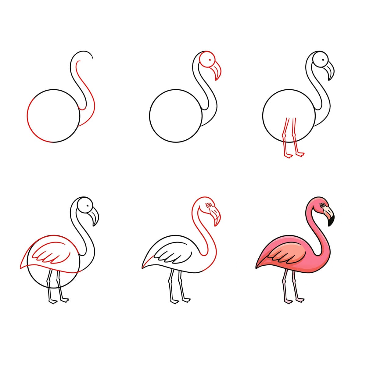 Pummeliger Flamingo zeichnen ideen