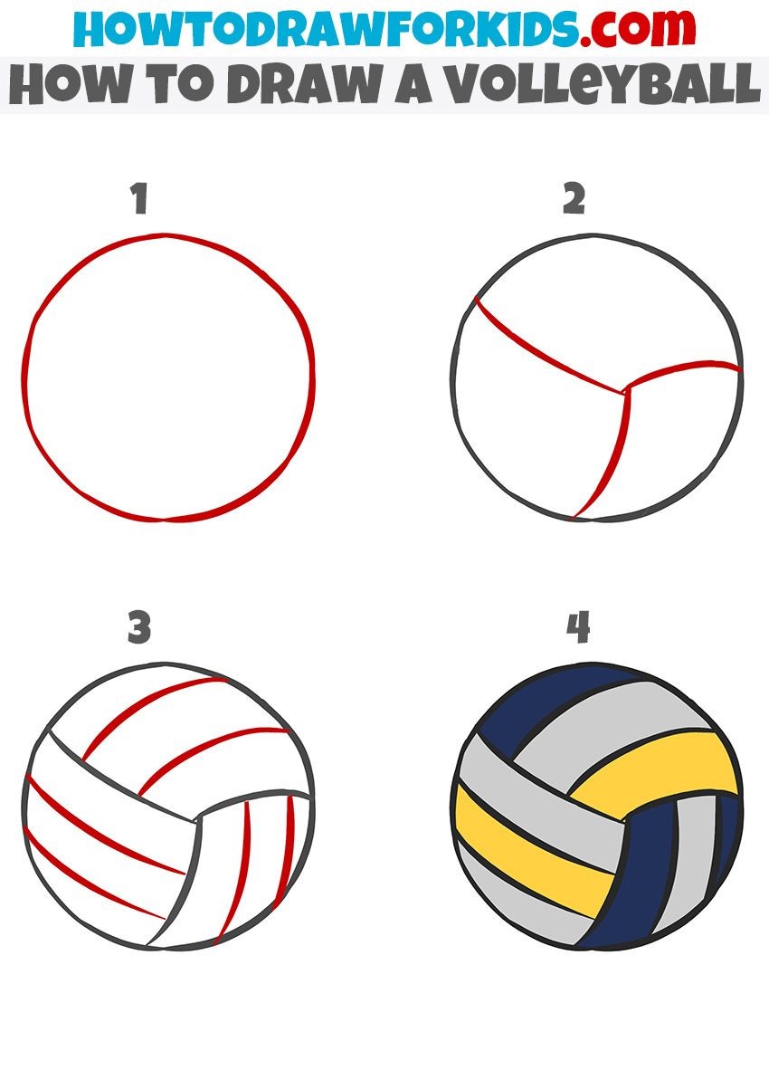 Zeichnen Lernen Volleyball-Idee 7