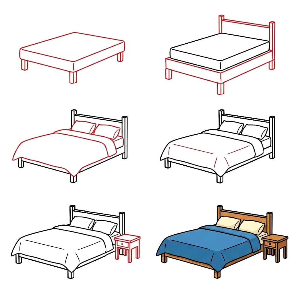 Bett und Stuhl zeichnen ideen