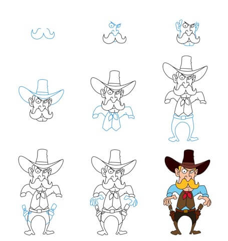 Cowboy-Onkel zeichnen ideen