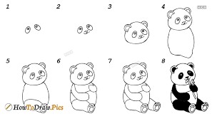 Ein Panda isst zeichnen ideen