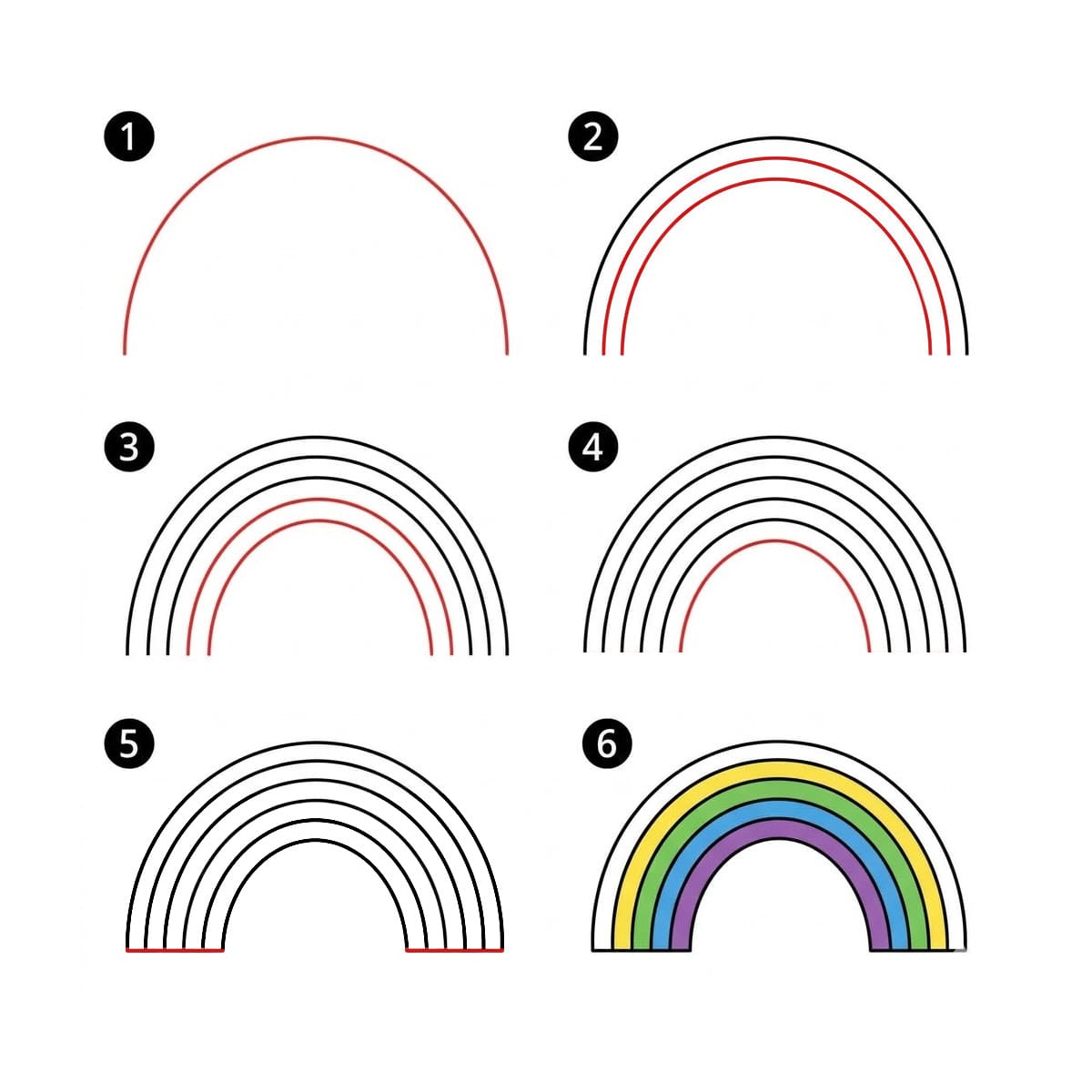 Einfacher Regenbogen zeichnen ideen