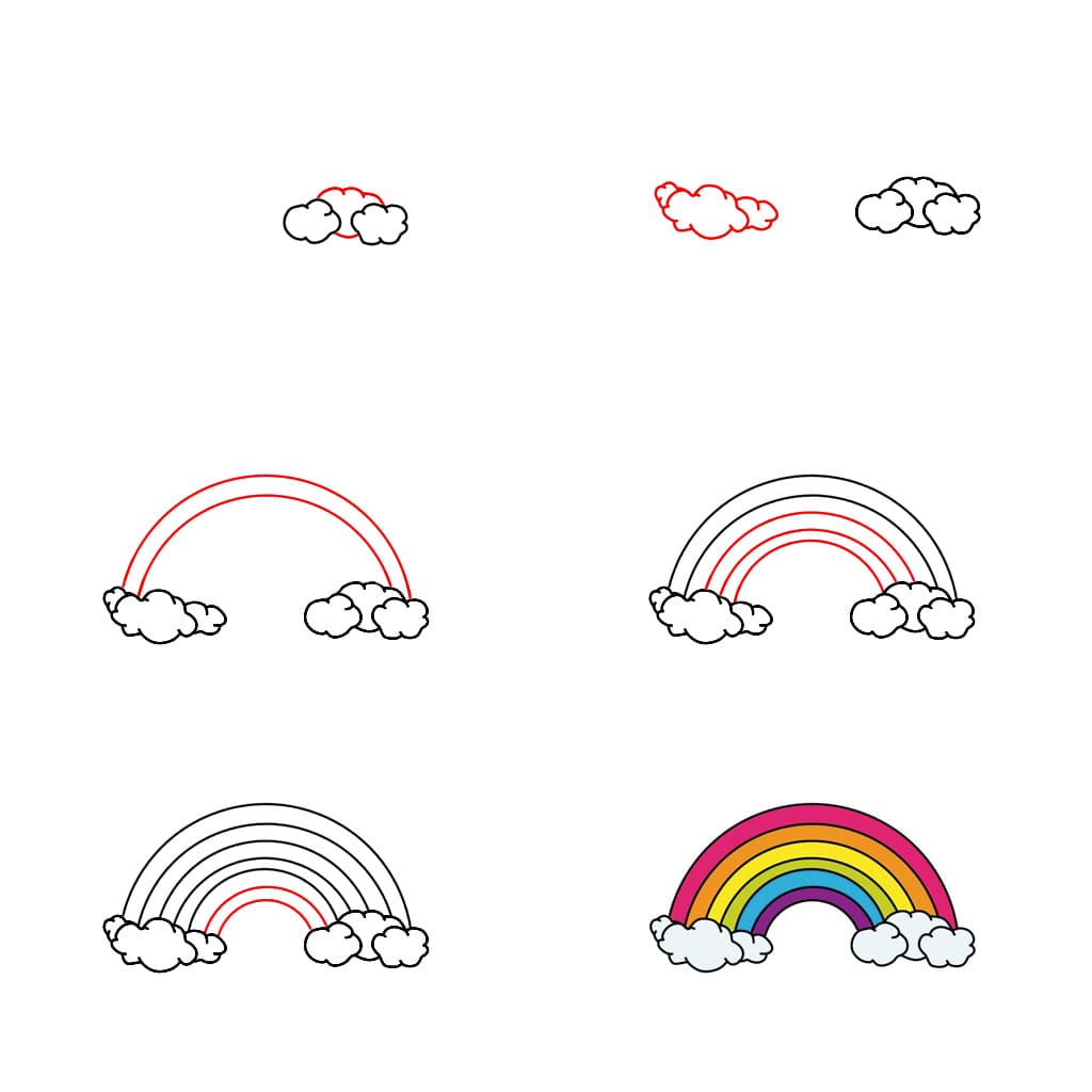 Fliegender Regenbogen zeichnen ideen